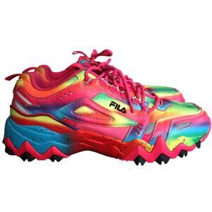 Fila Womens Oakmont TR 5JM01904-776 Multicolor Lace-Up Sneaker Shoes 10 Rainbow